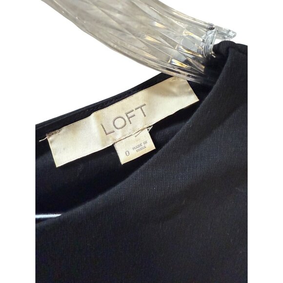 Loft Womens Black Floral Embroidered Dress Size 0 - Picture 3 of 12